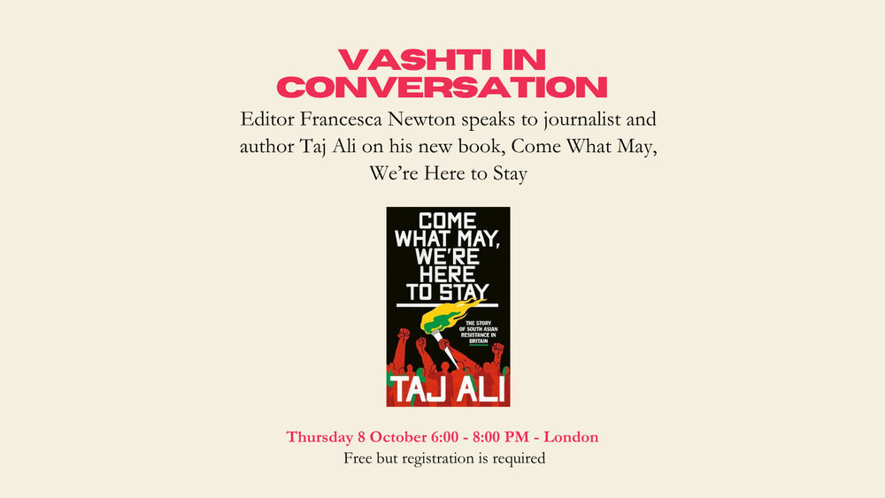 EVENT: Vashti in Conversation with author Taj Ali